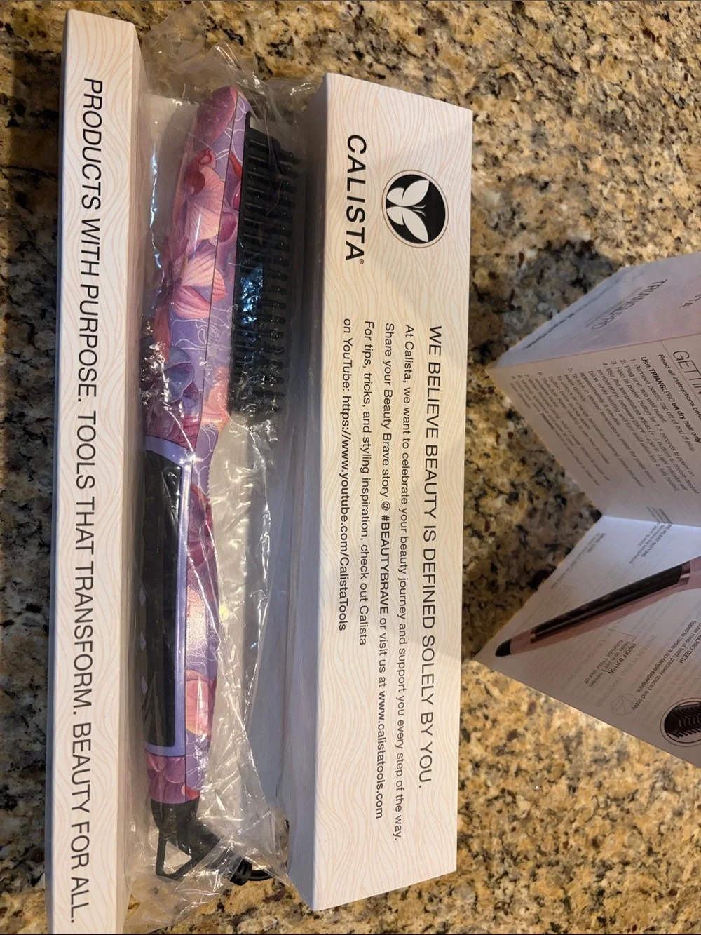 Calista Triangle Pro Heated Detailer Brush - Pink and Purple Camouflage